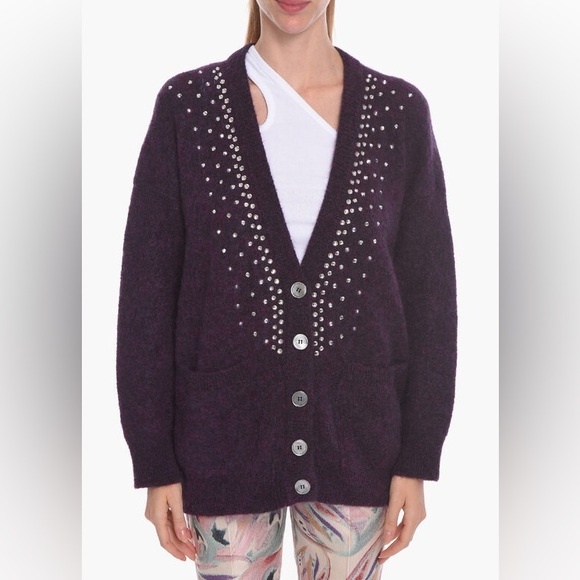 ALESSANDRA RICH
MOHAIR-BLEND LONG CARDIGAN WITH CRYSTALS size 40 - Picture 3 of 15